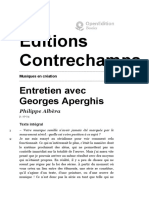 Musiques en Création - Entretien Avec Georges Aperghis - Éditions Contrechamps