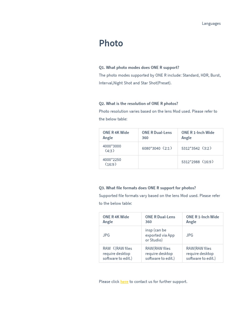 ONE R Photo Modes and Resolutions | PDF | Games & Activities | Computers