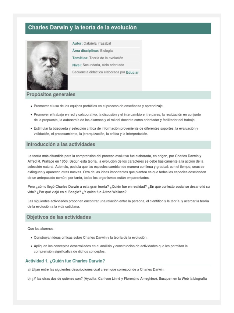 Críticas a la teoría de Darwin | PDF | Charles Darwin | Evolución