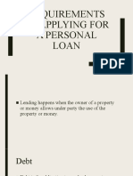 Requirements of Applying For A Personal Loan