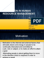 Motivation in Human Resource Management: Presented by