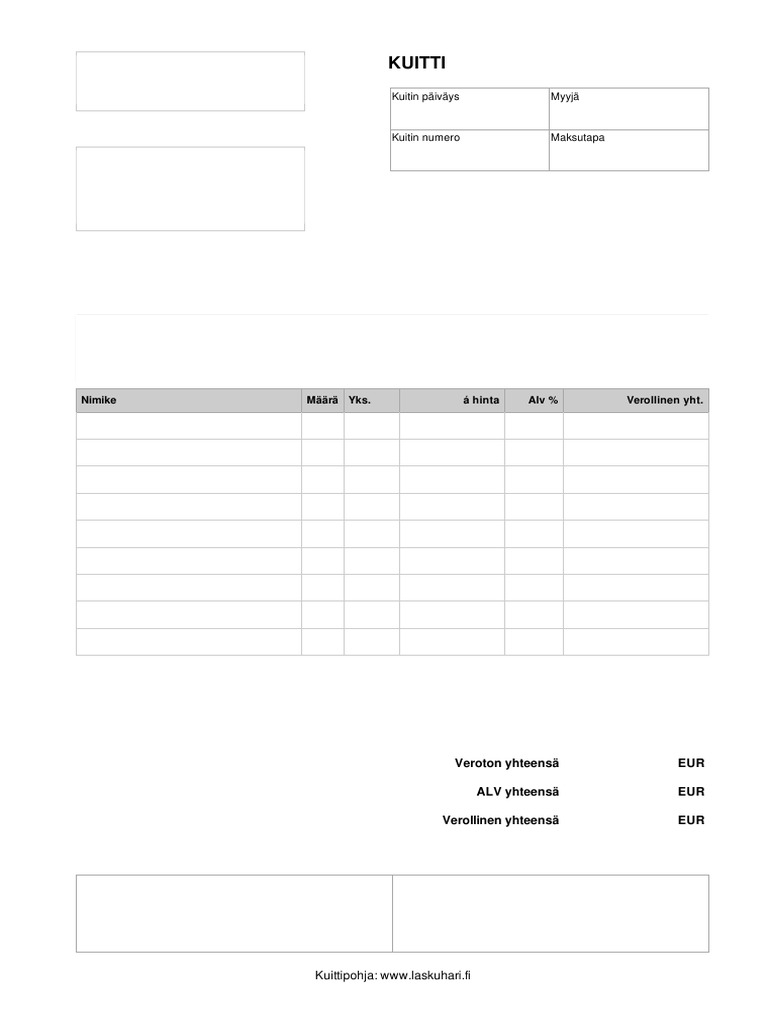 Ilmainen kuittipohja 2018 pdf