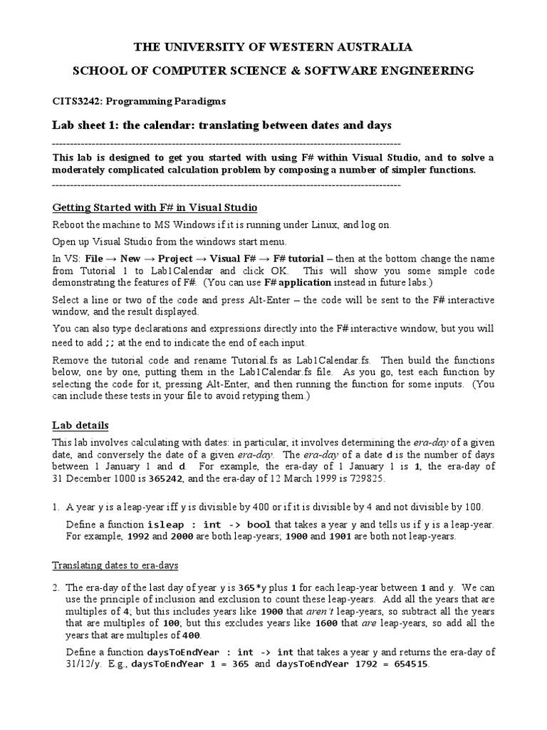 Translating Between Dates and Era Days: A Lab on Developing Functions ...