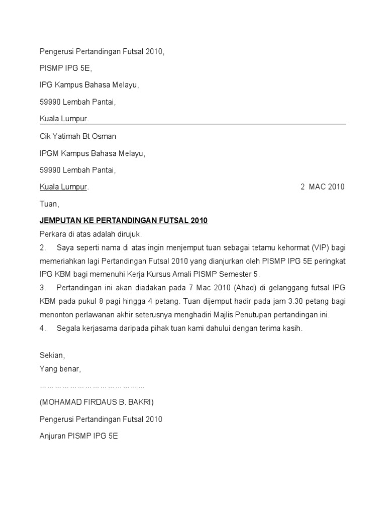 Surat Jemputan Vip  PDF