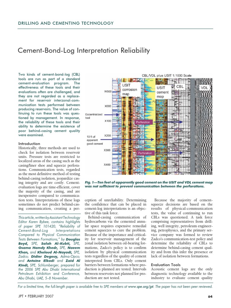 Evaluating USIT Logging Tool Reliability | PDF | Casing (Borehole ...