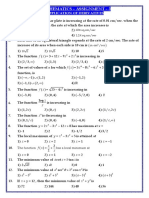 Mathematics - Assignment - 3: Application of Derivatives