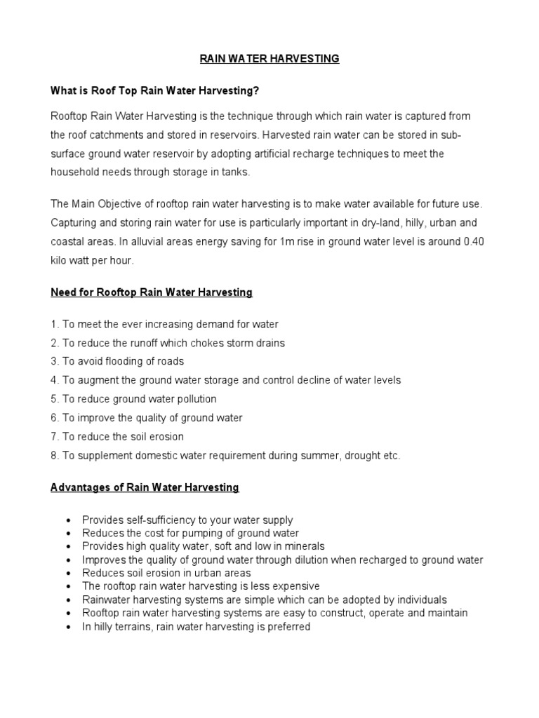 Rainwater Harvesting Guide | PDF | Groundwater | Storm Drain