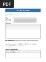 Site Instruction Template for Construction | PDF
