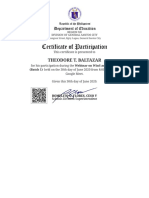 Theodore T. Baltazar: This Certificate Is Presented To