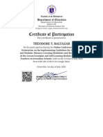 Theodore T. Baltazar: This Certificate Is Presented To