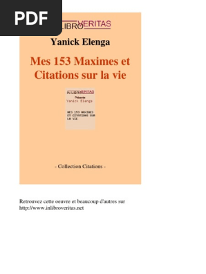 Mes 153 Maximes Et Citations Sur La Vie Pdf Mensonge Amour