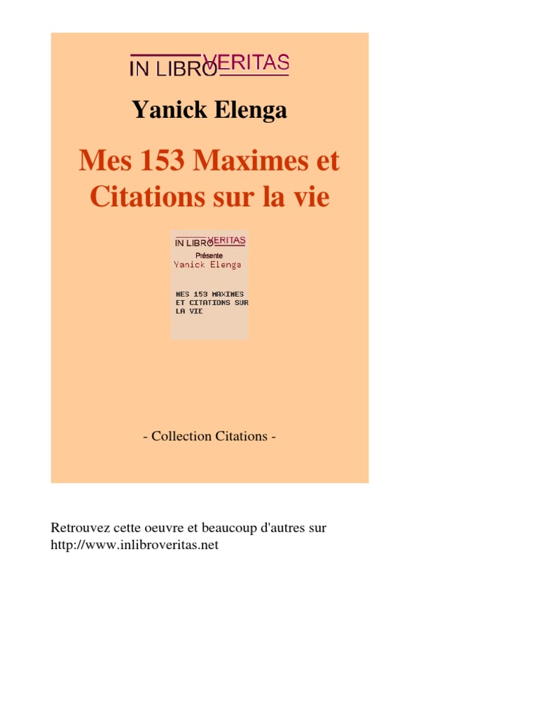 Mes 153 Maximes Et Citations Sur La Vie Pdf Mensonge Amour