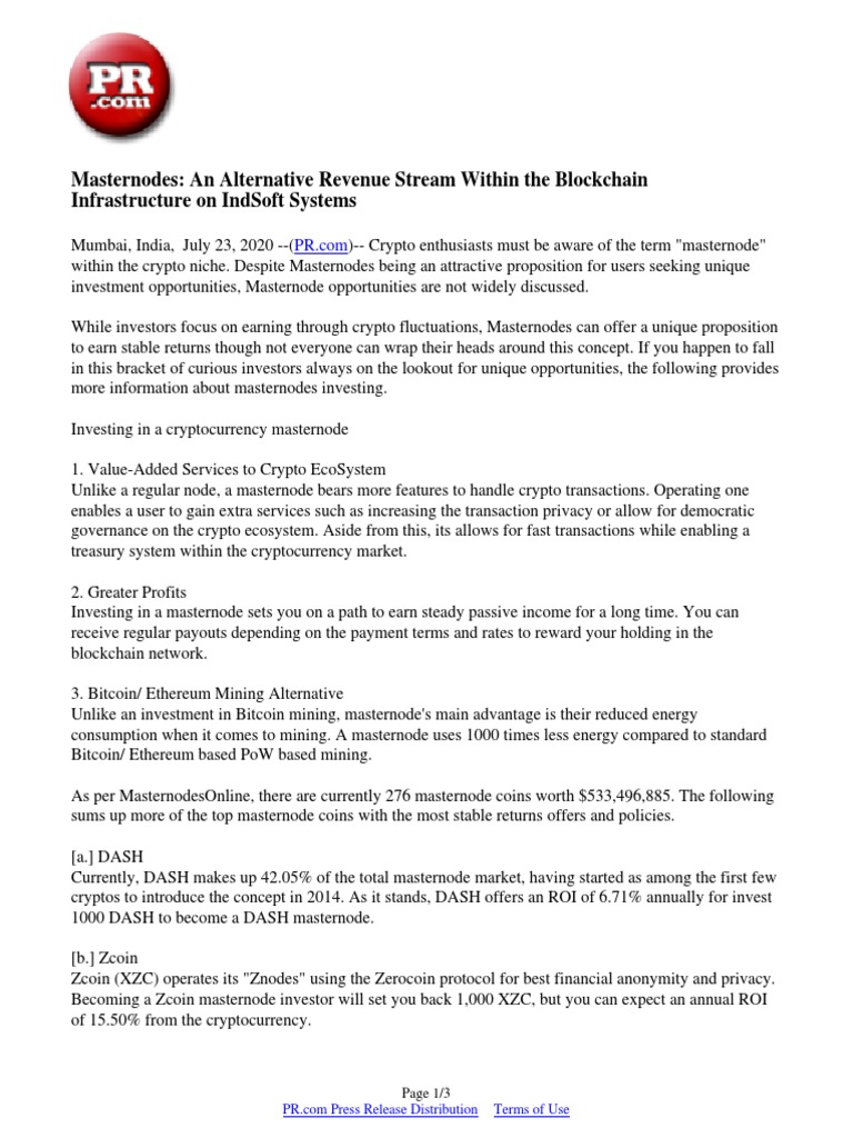 Masternodes: Passive Income in Crypto | PDF | Cryptocurrency | Bitcoin