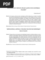 historia intelectual e historia da educacao questoes teorico metodologicas de pesquisa