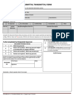 Subcontractor Submittal Transmittal Form