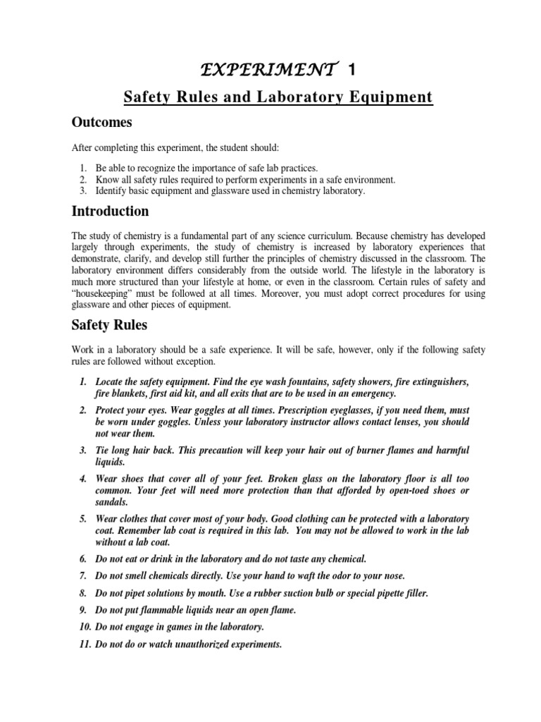 Lab Safety and Equipment Guidelines | PDF | Laboratories | Chemistry