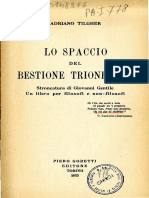 Tilgher, Adriano. Lo Spaccio Del Bestione Trionfante. Stroncatura Di Giovanni Gentile (1925)