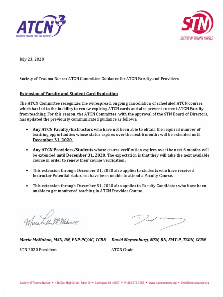 ATCN Certification Extension Guidance | PDF | Career & Growth | Business