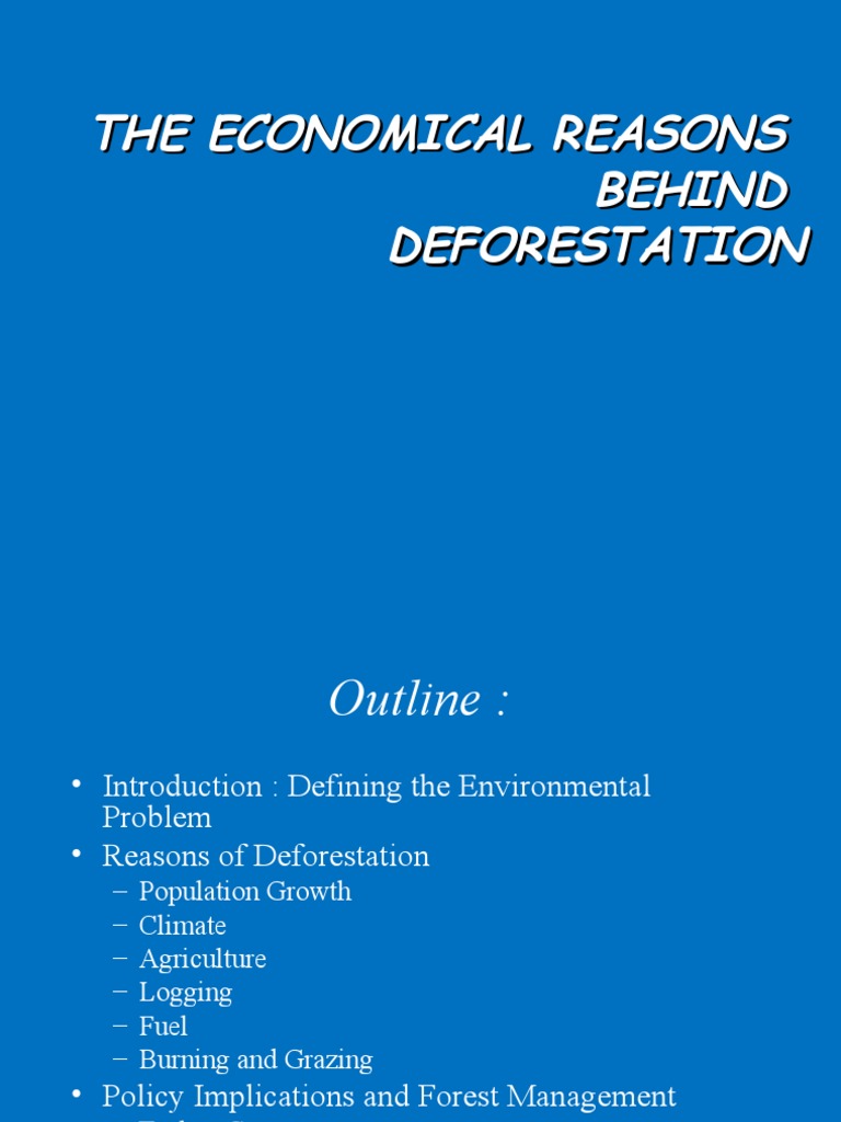 Economic Causes of Deforestation | PDF | Deforestation | Forestry