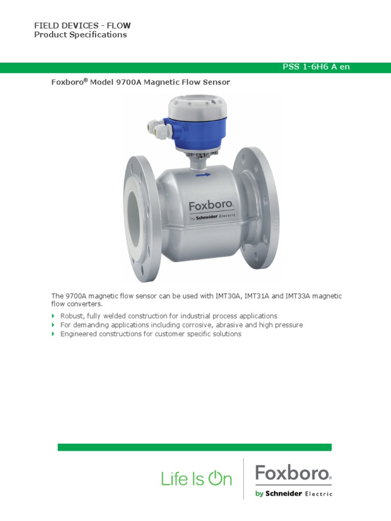 Field Devices Flow Product Specifications Foxboro Model 9700A