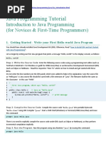 Java Programming Tutorial: Introduction To Java Programming (For Novices & First-Time Programmers)