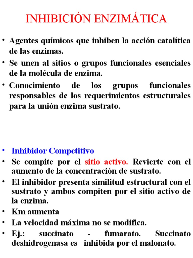 Inhibición Enzimática | PDF | Inhibidor de la enzima | Sitio activo