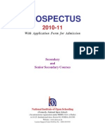 NIOS Prospectus Provides Details on Secondary and Senior Secondary Courses