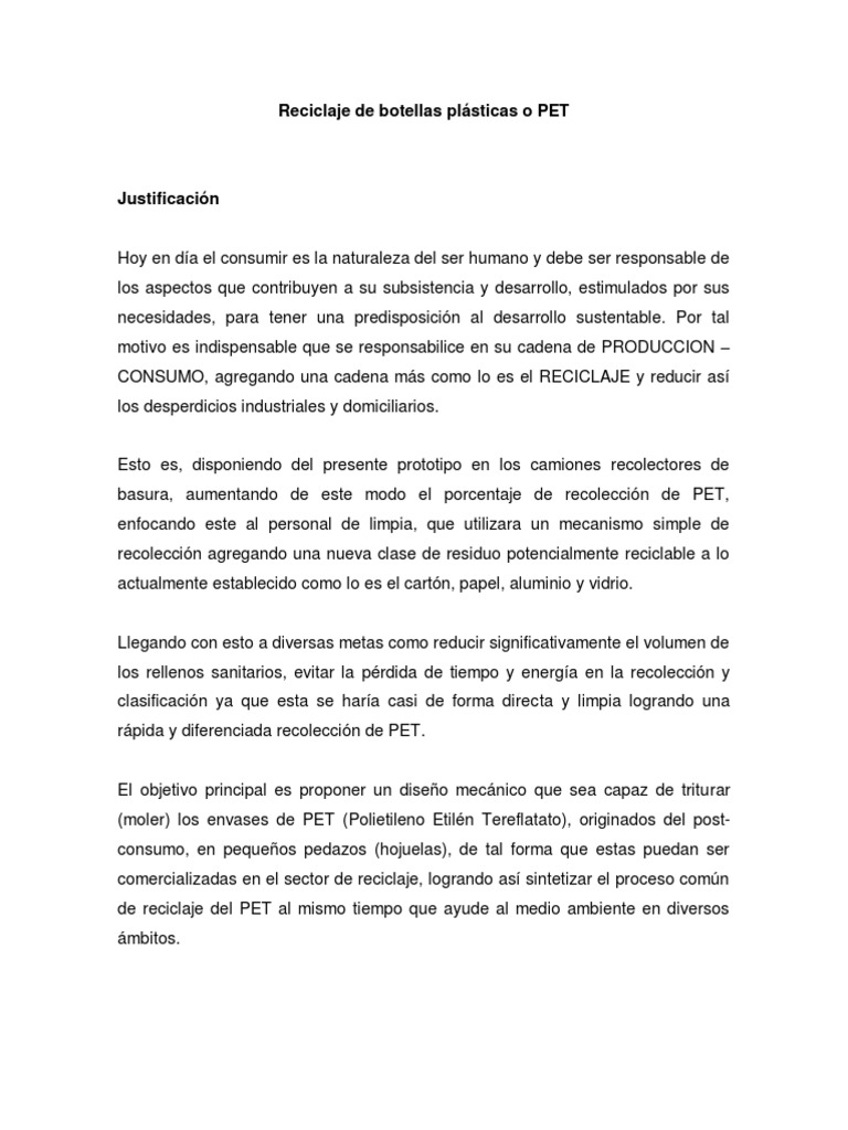 Recolección y reciclaje de PET | PDF | Reciclaje | Residuos
