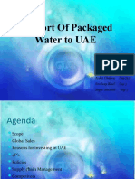 Export of Packaged Water To UAE