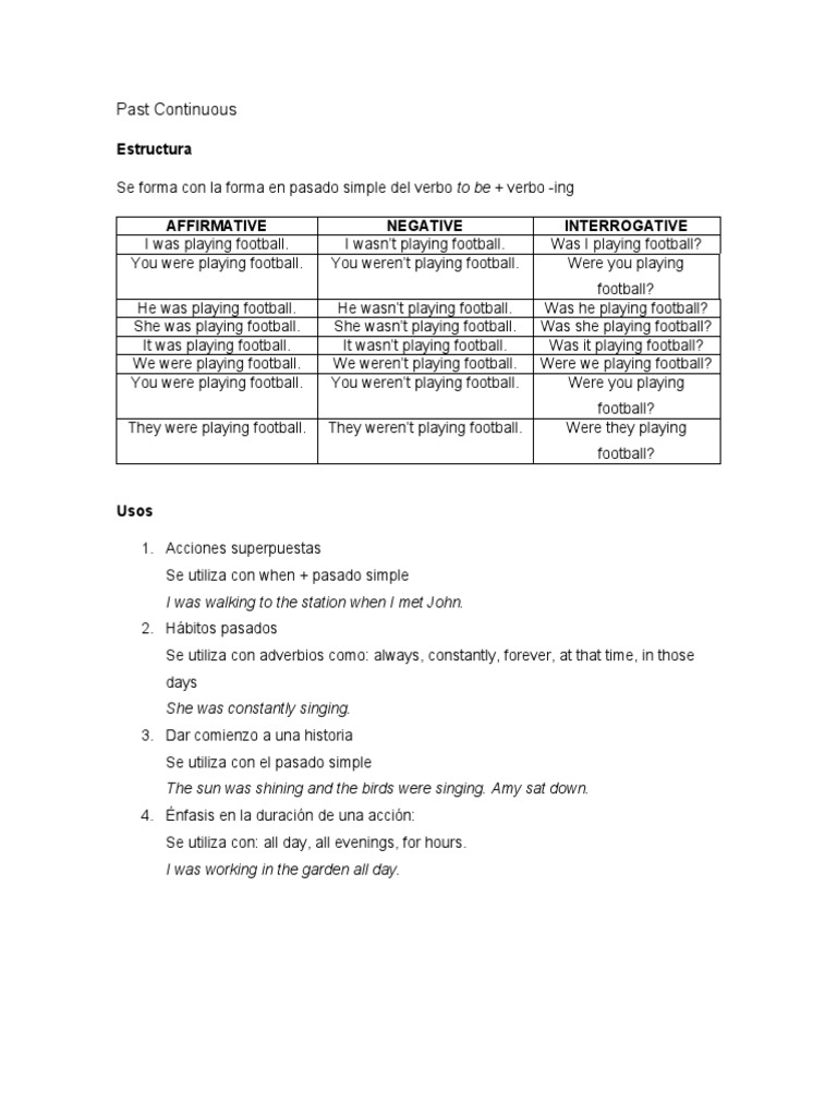 Past Continuous | PDF