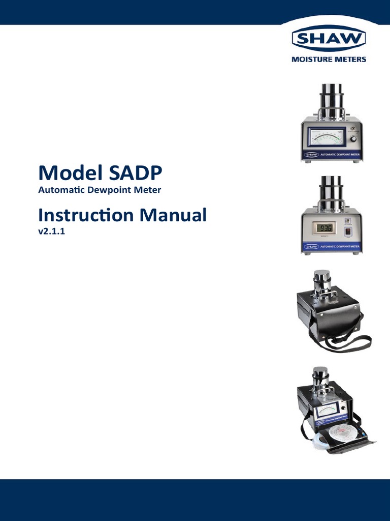 Model SADP: Instruction Manual | PDF | Water Vapor | Calibration