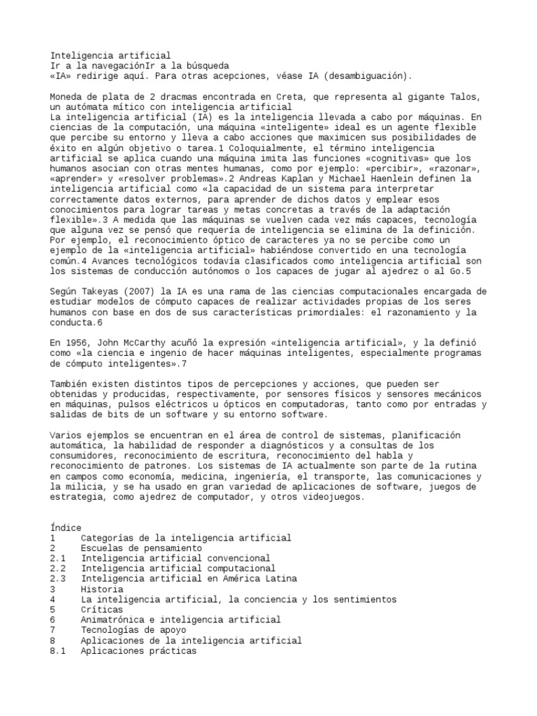 Definición y Aplicaciones de IA | PDF | Inteligencia artificial ...