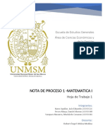 Nota de Proceso 1 - Matemática I PDF