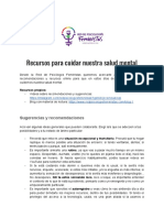 Recursos para cuidar la salud mental en contexto de aislamiento