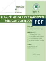 Planificación del transporte público Corredor Rojo