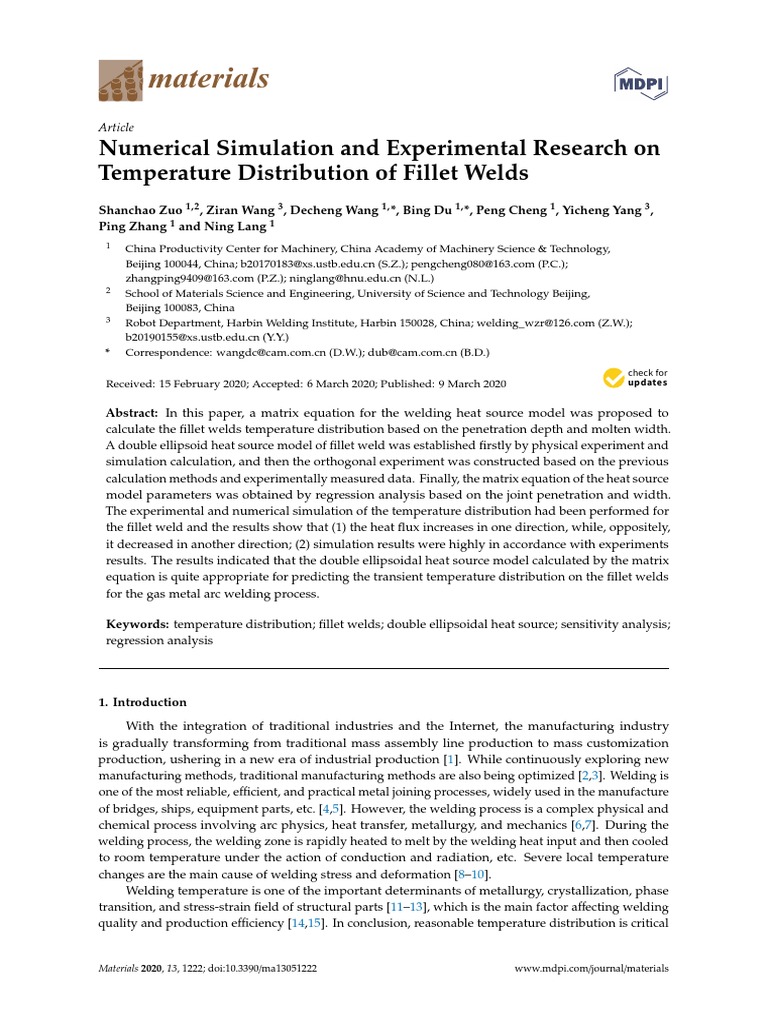 Numerical Simulation and Experimental Research On | PDF | Welding ...