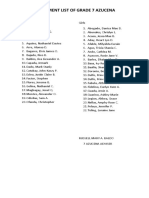 Enrolment List of Grade 7 Azucena