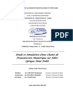 Etude Et Simulation D'une Chaine de Transmission Numerique Sur Fibre Optique Haut Debit PDF