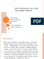 Perawatan Psikososial Dan Spititual Pada Korban Bencana