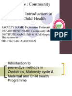 Subject Name: Community Medicine Topic Name: Introduction To Maternal & Child Health