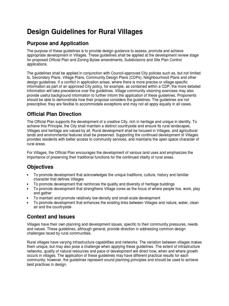Guidelines For Rural Design | PDF | Street | Sidewalk