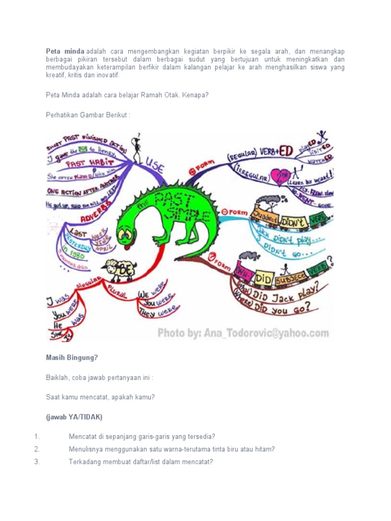 Peta Minda Adalah Cara Mengembangkan Kegiatan Berpikir Ke Segala Arah Dan Menangkap Pdf