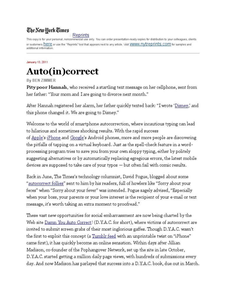 Auto Incorrect | PDF | I Phone | Smartphone