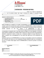 Carta de Intencion para Persona Natural