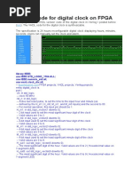 VHDL Code For Digital Clock On FPGA