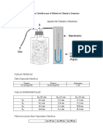 Capacidades Caloríficas Por El Método de Clément y Desormes