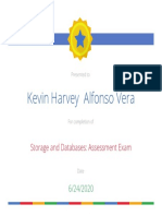 Kevin Harvey Alfonso Vera: Storage and Databases: Assessment Exam