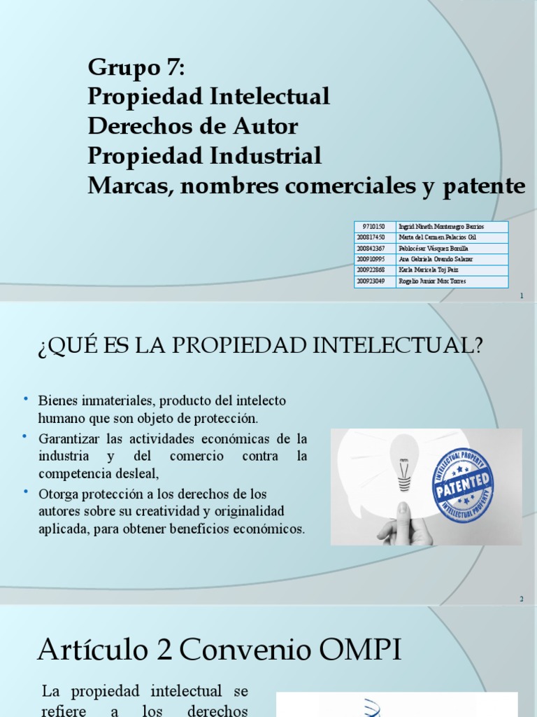 Derechos de La Propiedad Intelectual | PDF | Derechos de autor ...