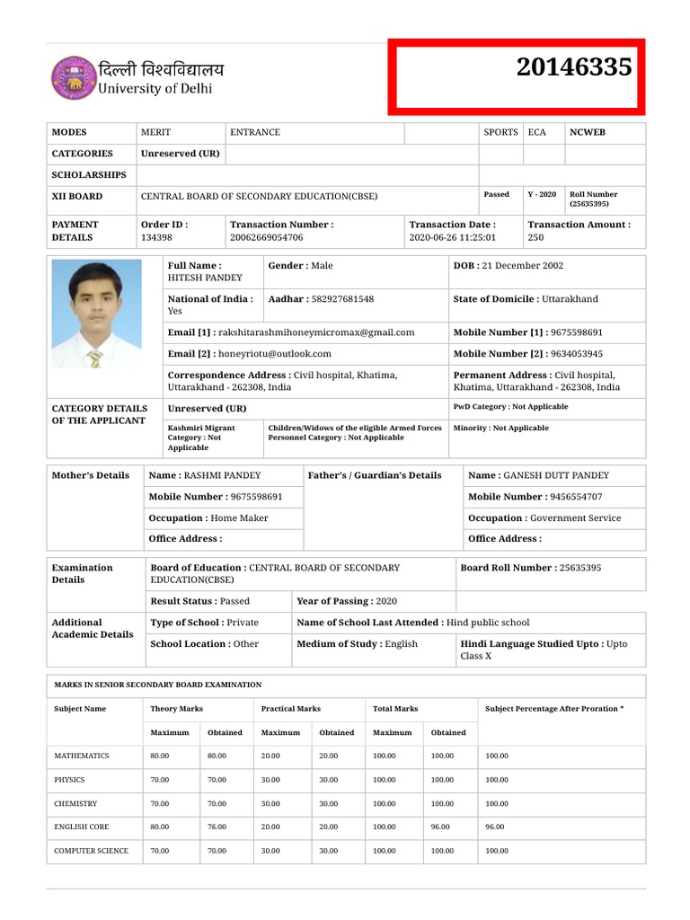University of Delhi | PDF