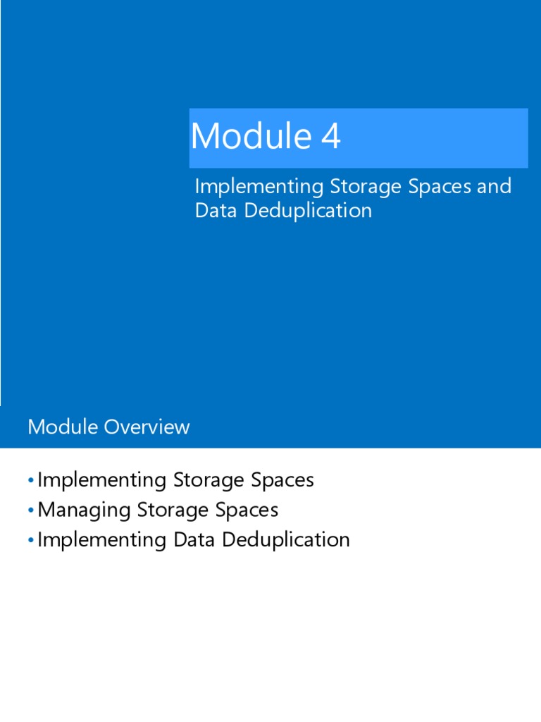 Implementing Storage Spaces and Data Deduplication | PDF | Hard Disk ...